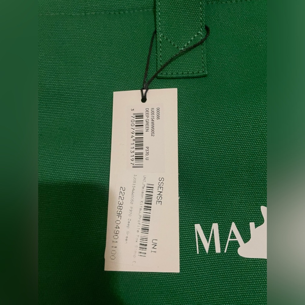 🦊 MAISON KITSUNE Green Tote Bag - Picture 4 of 4
